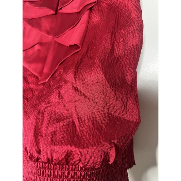 Bebe Textured Y2K Rockabilly Halter Top Blouse 100% Silk Size Small Club Wear - Picture 2 of 6